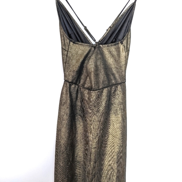 by the way. Jessa Maxi Dress Metallic Gold High Slit Cross Wrap Party Size XS - Picture 9 of 13